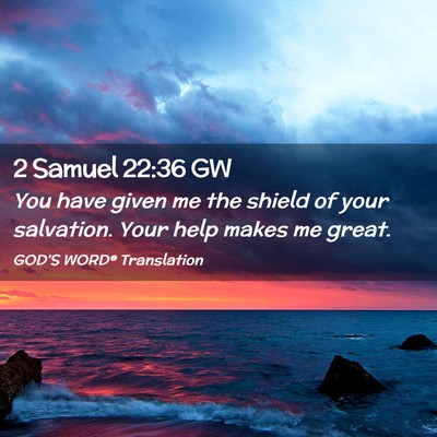 Picture 02 - 2 Samuel 22:36 GW - You have given me the shield of your salvation. - Bible Verse Picture