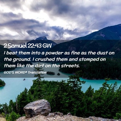 Picture 02 - 2 Samuel 22:43 GW - I beat them into a powder as fine as the dust on - Bible Verse Picture