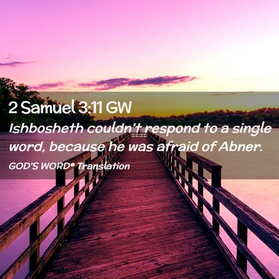 Picture 02 - 2 Samuel 3:11 GW - Ishbosheth couldn’t respond to a single word, - Bible Verse Picture