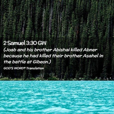 Picture 02 - 2 Samuel 3:30 GW - (Joab and his brother Abishai killed Abner - Bible Verse Picture