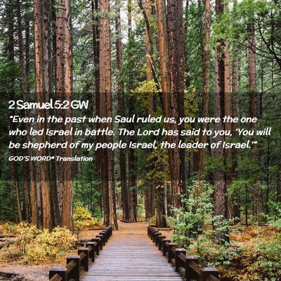 Picture 02 - 2 Samuel 5:2 GW - “Even in the past when Saul ruled us, you were - Bible Verse Picture