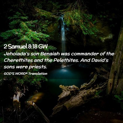 Picture 02 - 2 Samuel 8:18 GW - Jehoiada’s son Benaiah was commander of the - Bible Verse Picture