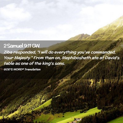 Picture 02 - 2 Samuel 9:11 GW - Ziba responded, “I will do everything you’ve - Bible Verse Picture