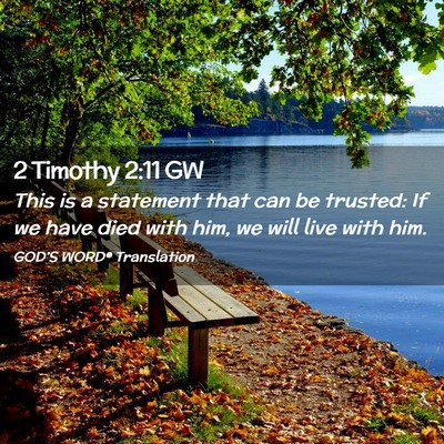 Picture 02 - 2 Timothy 2:11 GW - This is a statement that can be trusted: If we - Bible Verse Picture
