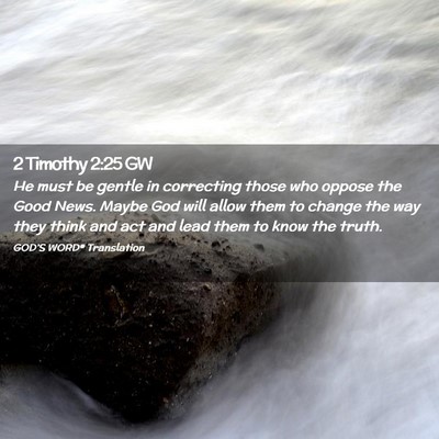 Picture 02 - 2 Timothy 2:25 GW - He must be gentle in correcting those who oppose - Bible Verse Picture