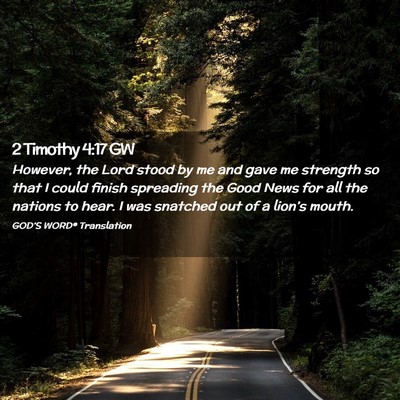 Picture 02 - 2 Timothy 4:17 GW - However, the Lord stood by me and gave me - Bible Verse Picture