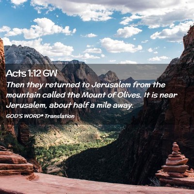 Picture 02 - Acts 1:12 GW - Then they returned to Jerusalem from the mountain - Bible Verse Picture