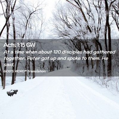 Picture 02 - Acts 1:15 GW - At a time when about 120 disciples had gathered - Bible Verse Picture