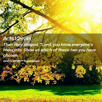 Picture 02 - Acts 1:24 GW - Then they prayed, “Lord, you know everyone’s - Bible Verse Picture
