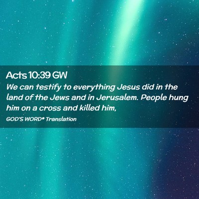 Picture 02 - Acts 10:39 GW - We can testify to everything Jesus did in the - Bible Verse Picture
