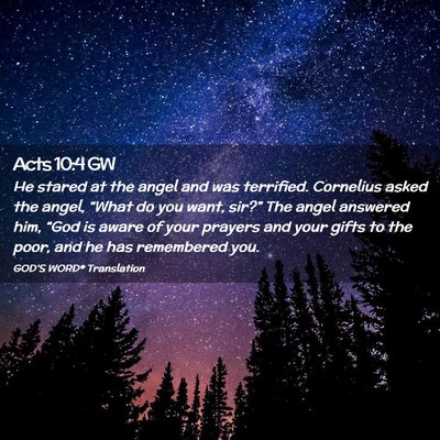 Picture 02 - Acts 10:4 GW - He stared at the angel and was terrified. - Bible Verse Picture