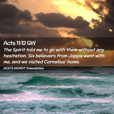 Picture 02 - Acts 11:12 GW - The Spirit told me to go with them without any - Bible Verse Picture