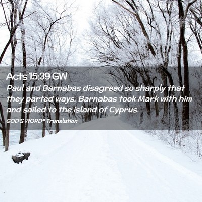 Picture 02 - Acts 15:39 GW - Paul and Barnabas disagreed so sharply that they - Bible Verse Picture