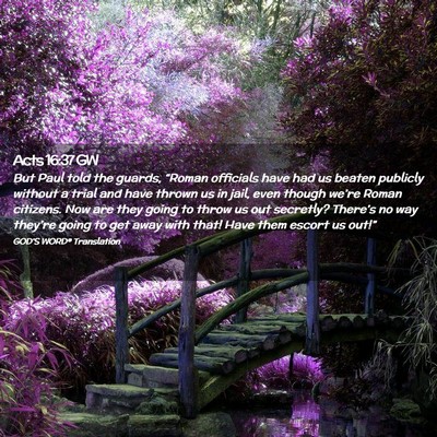 Picture 02 - Acts 16:37 GW - But Paul told the guards, “Roman officials have - Bible Verse Picture