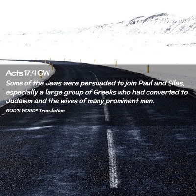 Picture 02 - Acts 17:4 GW - Some of the Jews were persuaded to join Paul and - Bible Verse Picture