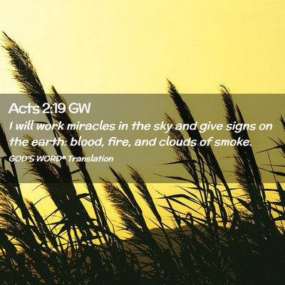 Picture 02 - Acts 2:19 GW - I will work miracles in the sky and give signs on - Bible Verse Picture