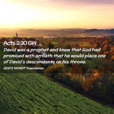 Picture 02 - Acts 2:30 GW - David was a prophet and knew that God had - Bible Verse Picture