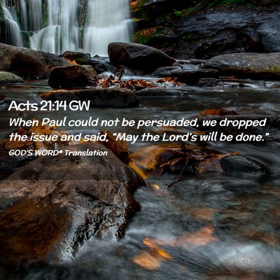 Picture 02 - Acts 21:14 GW - When Paul could not be persuaded, we dropped the - Bible Verse Picture