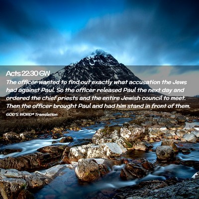 Picture 02 - Acts 22:30 GW - The officer wanted to find out exactly what - Bible Verse Picture