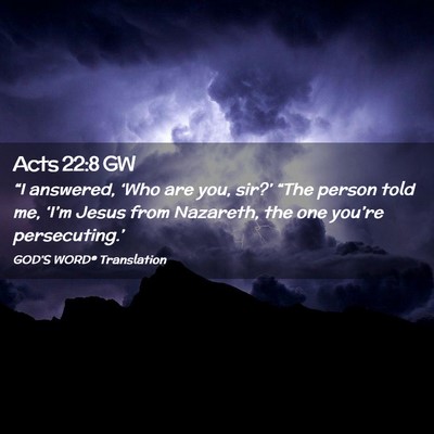 Picture 02 - Acts 22:8 GW - “I answered, ‘Who are you, sir?’ “The - Bible Verse Picture
