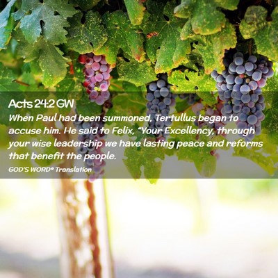 Picture 02 - Acts 24:2 GW - When Paul had been summoned, Tertullus began to - Bible Verse Picture