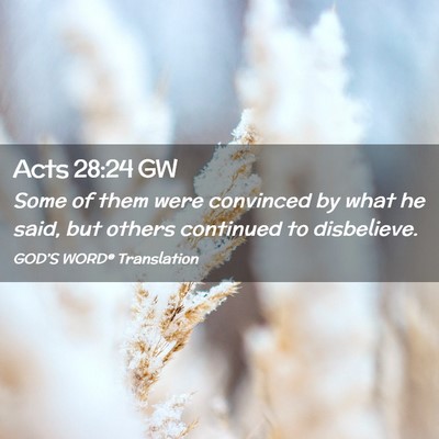 Picture 02 - Acts 28:24 GW - Some of them were convinced by what he said, but - Bible Verse Picture