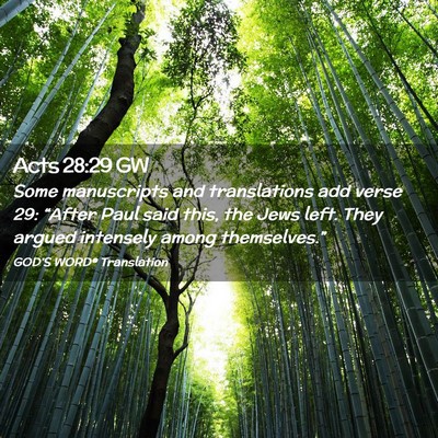 Picture 02 - Acts 28:29 GW - Some manuscripts and translations add verse 29: - Bible Verse Picture