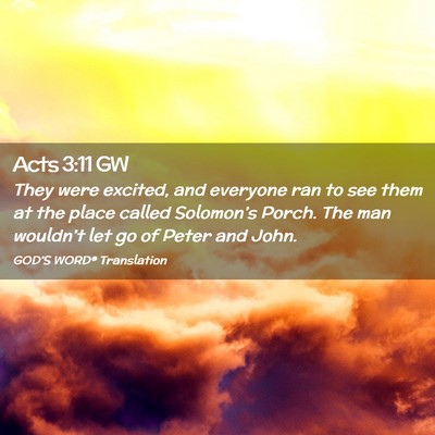 Picture 02 - Acts 3:11 GW - They were excited, and everyone ran to see them - Bible Verse Picture
