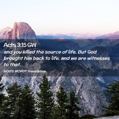 Picture 02 - Acts 3:15 GW - and you killed the source of life. But God - Bible Verse Picture