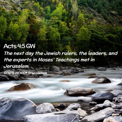 Picture 02 - Acts 4:5 GW - The next day the Jewish rulers, the leaders, and - Bible Verse Picture