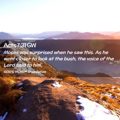 Picture 02 - Acts 7:31 GW - Moses was surprised when he saw this. As he went - Bible Verse Picture