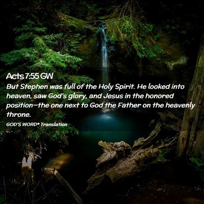 Picture 02 - Acts 7:55 GW - But Stephen was full of the Holy Spirit. He - Bible Verse Picture