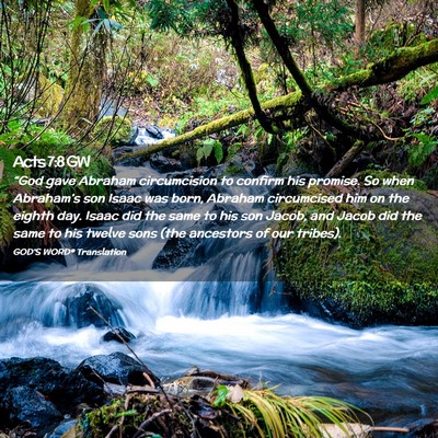 Picture 02 - Acts 7:8 GW - “God gave Abraham circumcision to confirm his - Bible Verse Picture