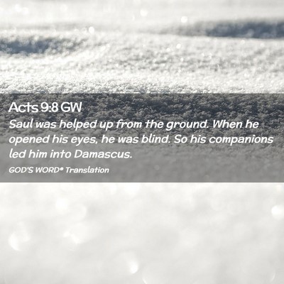Picture 02 - Acts 9:8 GW - Saul was helped up from the ground. When he - Bible Verse Picture