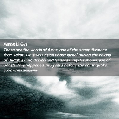 Picture 02 - Amos 1:1 GW - These are the words of Amos, one of the sheep - Bible Verse Picture