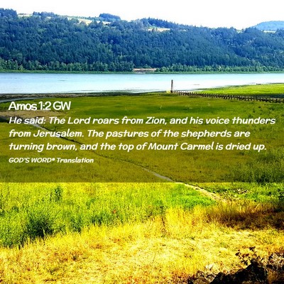 Picture 02 - Amos 1:2 GW - He said: The Lord roars from Zion, and his voice - Bible Verse Picture