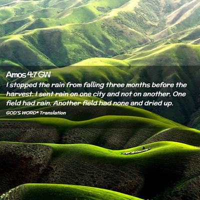 Picture 02 - Amos 4:7 GW - I stopped the rain from falling three months - Bible Verse Picture