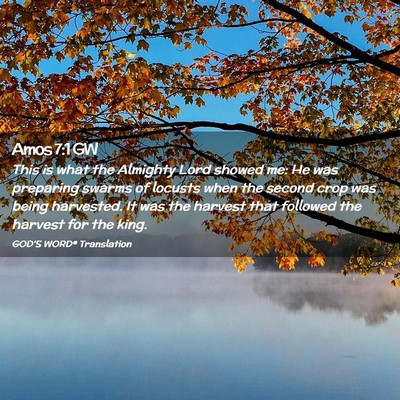 Picture 02 - Amos 7:1 GW - This is what the Almighty Lord showed me: He was - Bible Verse Picture