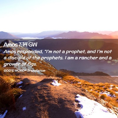 Picture 02 - Amos 7:14 GW - Amos responded, “I’m not a prophet, and I’m - Bible Verse Picture
