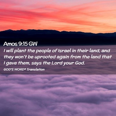 Picture 02 - Amos 9:15 GW - I will plant the people of Israel in their land, - Bible Verse Picture