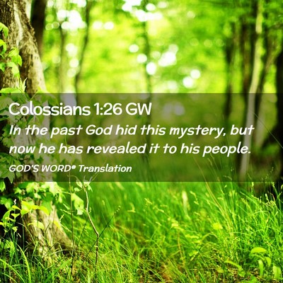 Picture 02 - Colossians 1:26 GW - In the past God hid this mystery, but now he has - Bible Verse Picture