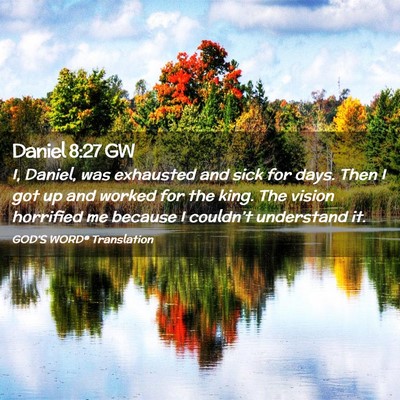 Picture 02 - Daniel 8:27 GW - I, Daniel, was exhausted and sick for days. Then - Bible Verse Picture