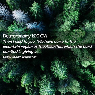 Picture 02 - Deuteronomy 1:20 GW - Then I said to you, “We have come to the - Bible Verse Picture