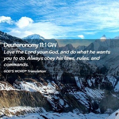 Picture 02 - Deuteronomy 11:1 GW - Love the Lord your God, and do what he wants you - Bible Verse Picture
