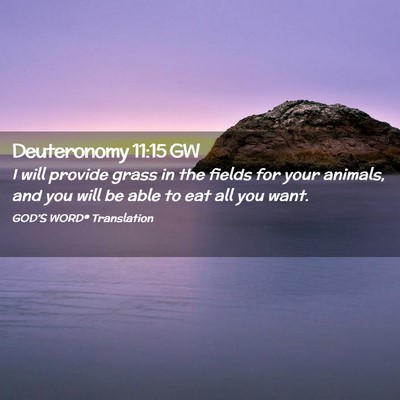 Picture 02 - Deuteronomy 11:15 GW - I will provide grass in the fields for your - Bible Verse Picture