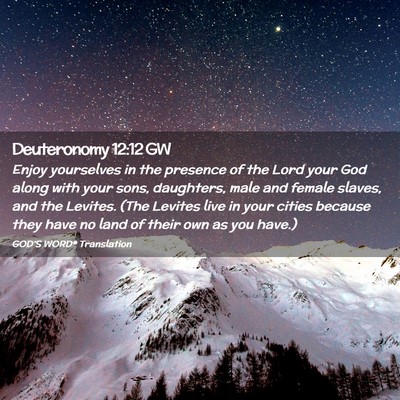Picture 02 - Deuteronomy 12:12 GW - Enjoy yourselves in the presence of the Lord your - Bible Verse Picture