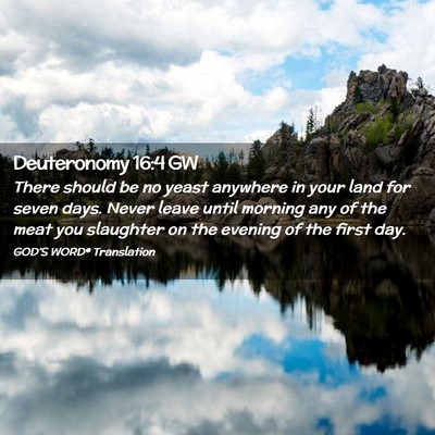 Picture 02 - Deuteronomy 16:4 GW - There should be no yeast anywhere in your land - Bible Verse Picture