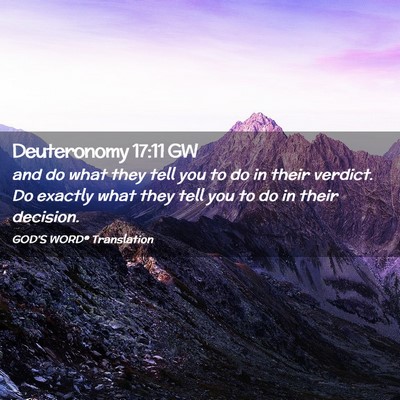 Picture 02 - Deuteronomy 17:11 GW - and do what they tell you to do in their verdict. - Bible Verse Picture