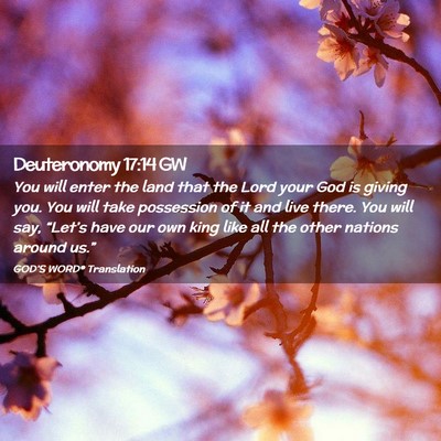 Picture 02 - Deuteronomy 17:14 GW - You will enter the land that the Lord your God is - Bible Verse Picture