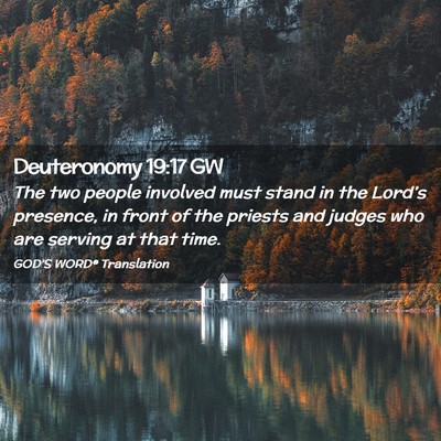 Picture 02 - Deuteronomy 19:17 GW - The two people involved must stand in the - Bible Verse Picture